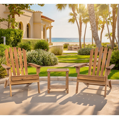 Solid Wood Adirondack Chairs (Set of 2)