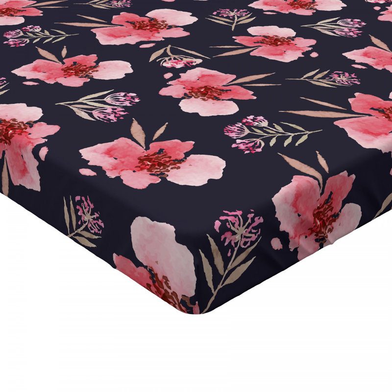 Microfiber Floral Fitted Sheet, Full Fitted Sheet