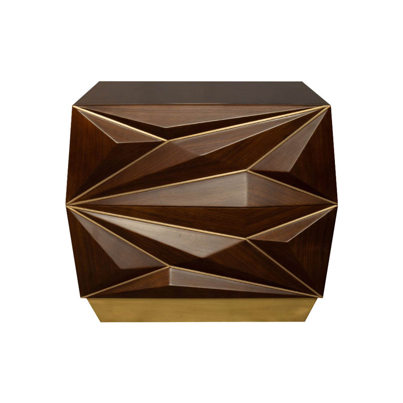 Aluesi 68cm W Solid Wood Bedside Table