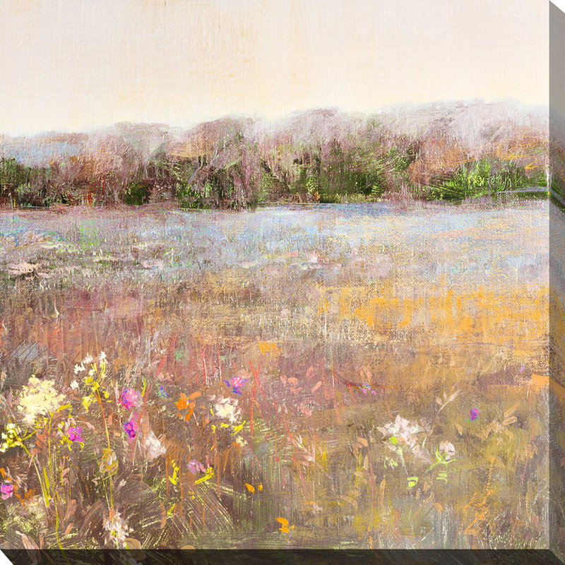 Meadow Moonrise par Katie Swatland - Peinture, L 18 po x H 18 po, Toile tendue