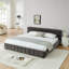  Lit tapissier, base de lit rembourrée confortable, tissu chenille, avec tête de lit et base de lit solide. Avec tiroir pour le rangement (88,5 po x 85,5 po x 31 po)-1792930989-1792930990
