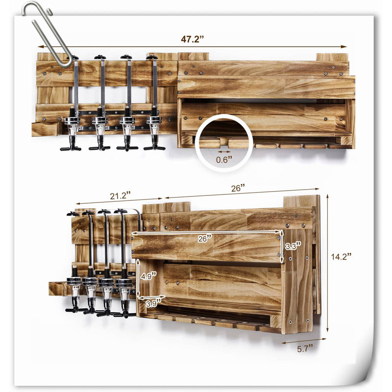 Étagère à vin avec porte-verres à vin et porte-verres à vin