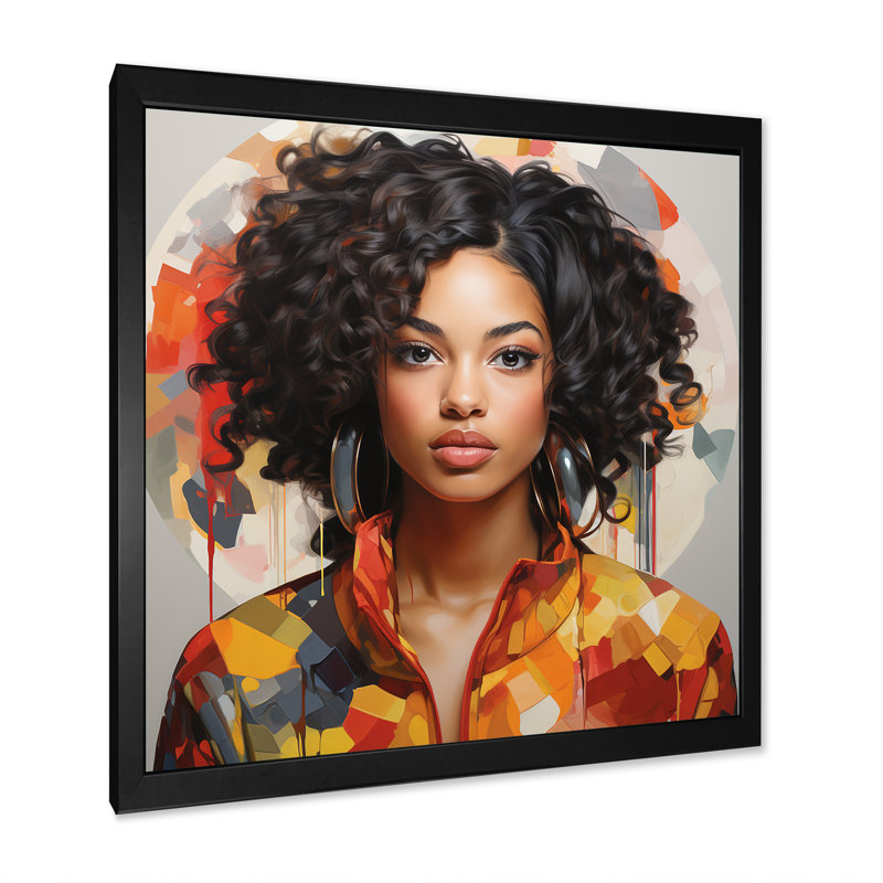 «Vibrant Essence Beautiful», art mural africain, Cadre simple noir, H 30 po x l 30 po x P 1,5 po