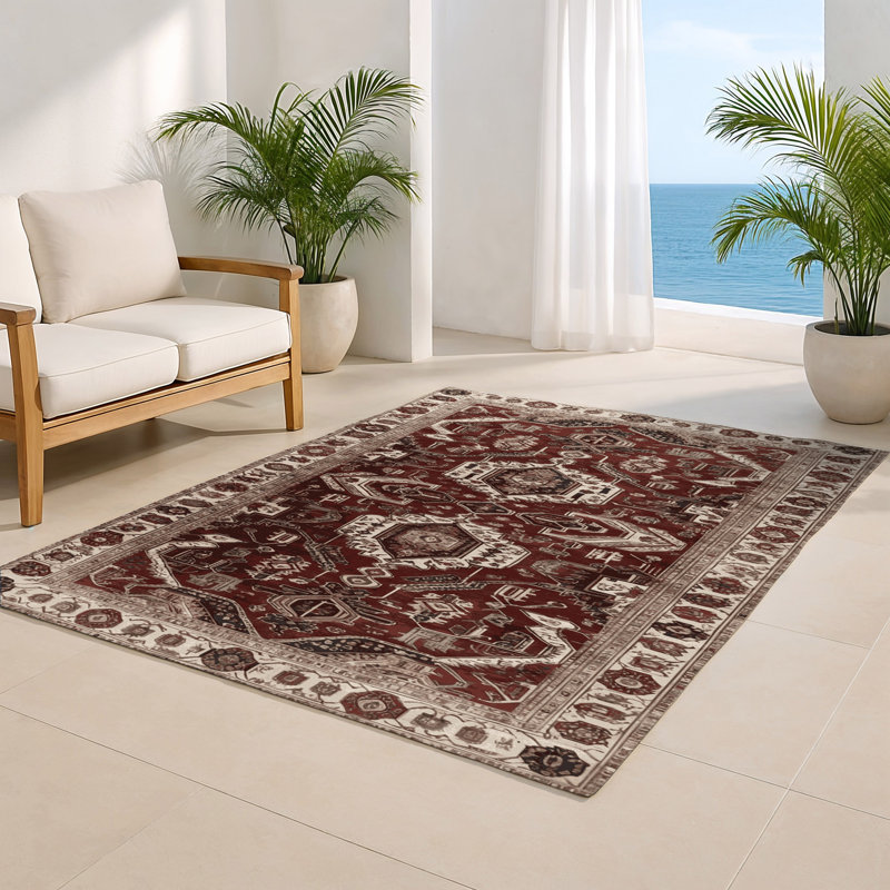 Tapis d'intérieur et d'extérieur noir Persian, Rectangulaire 2 pi x 3 pi
