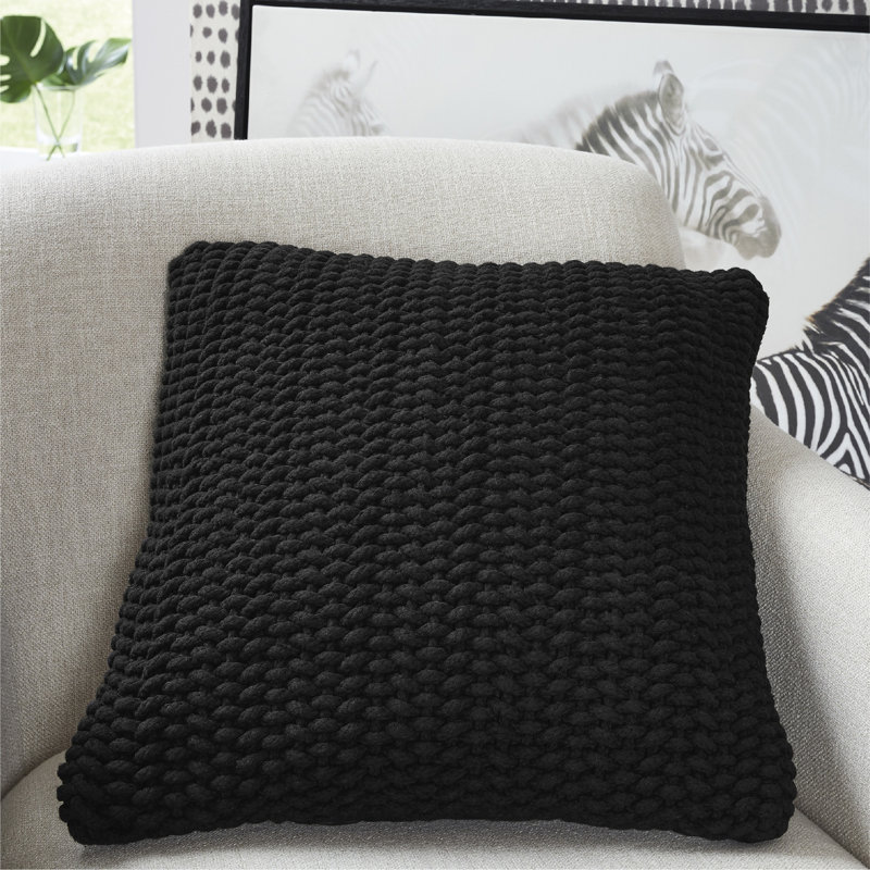 Jawone Cotton Throw Pillow, Black