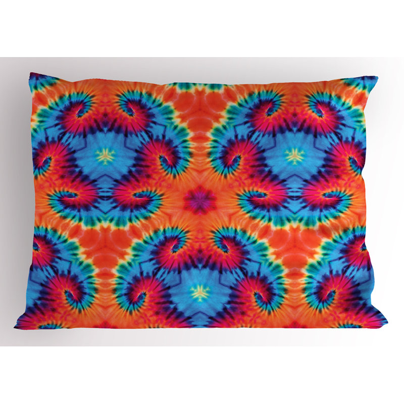 Vibrant Orange and Blue Microfiber Pillow Shams 2-Pack