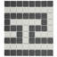 Carreau de mosaïque en porcelaine à bordure en T grecque de 7 3/4 po x 8 3/4 po Gotham