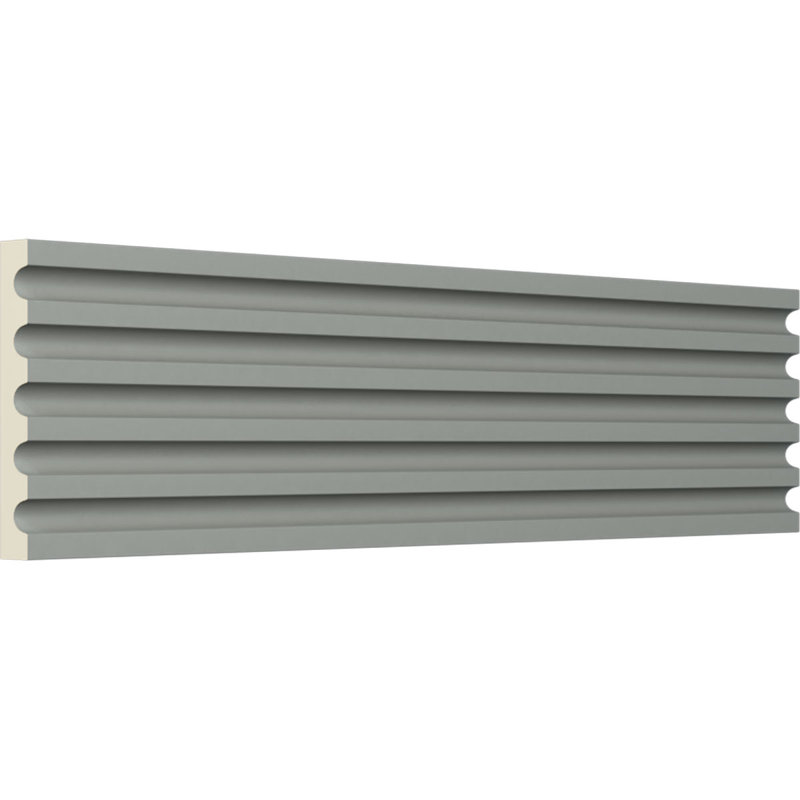 Gray Fluted Polyurethane Window and Door Casing Set