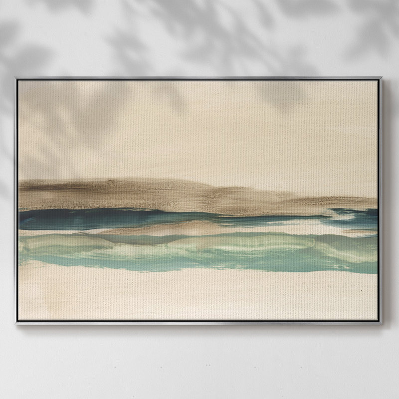 «Layered Horizon I», reproduction d'art sur toile, H 27 po x l 41 po x P 2 po, Argent