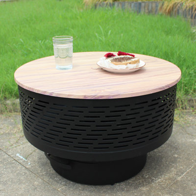 Propane Gas Hampton Bay Highland Point Fire Pit Set 17 Stories Outdoor Fire  Pit With Grill, Fire Pit Table With Lid