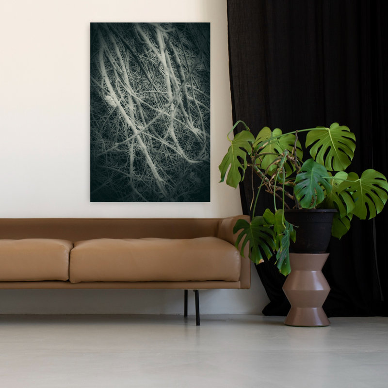 Art mural rétro forêt contemporaine, H 48 po x l 32 po