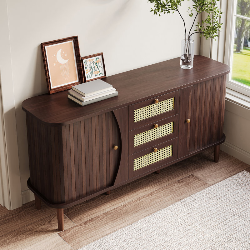 Amiah 140cm Sideboard, Brown, white and pink