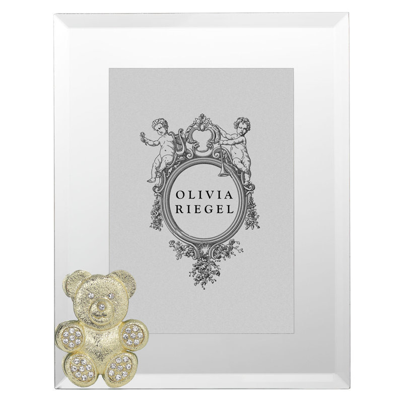 Teddy Bear 4" x 6" Picture Frame, Gold/White, 4" x 6"