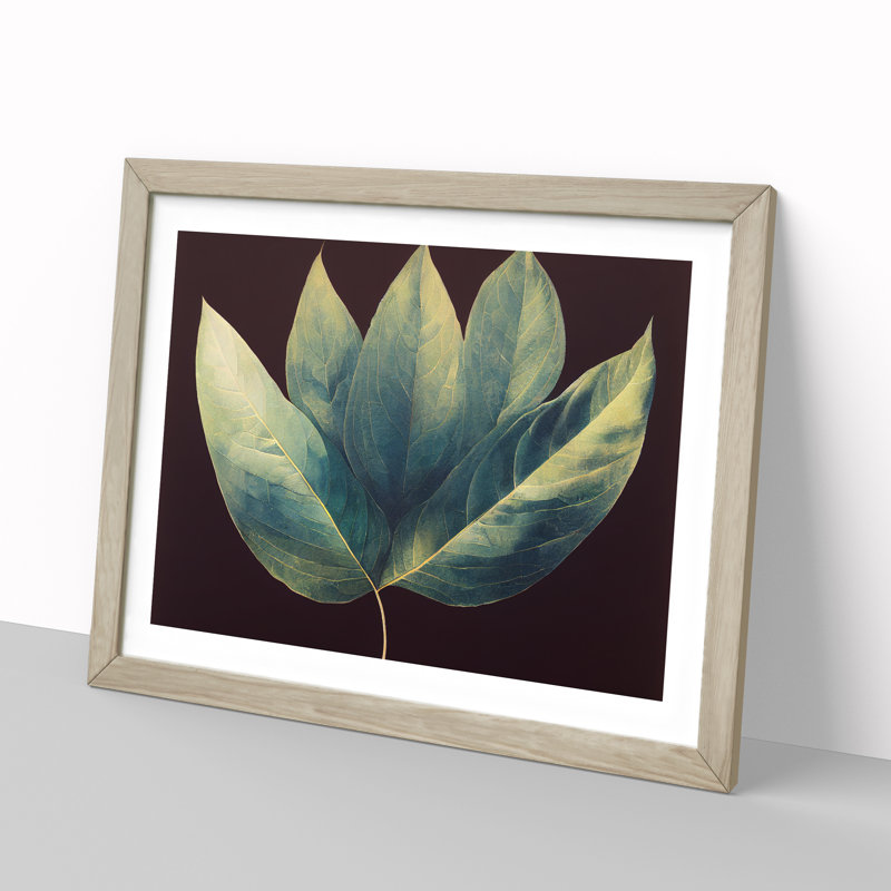 Innovative Leaf - Single Picture Frame Print, 46cm H x 64cm W x 2cm D, Oak