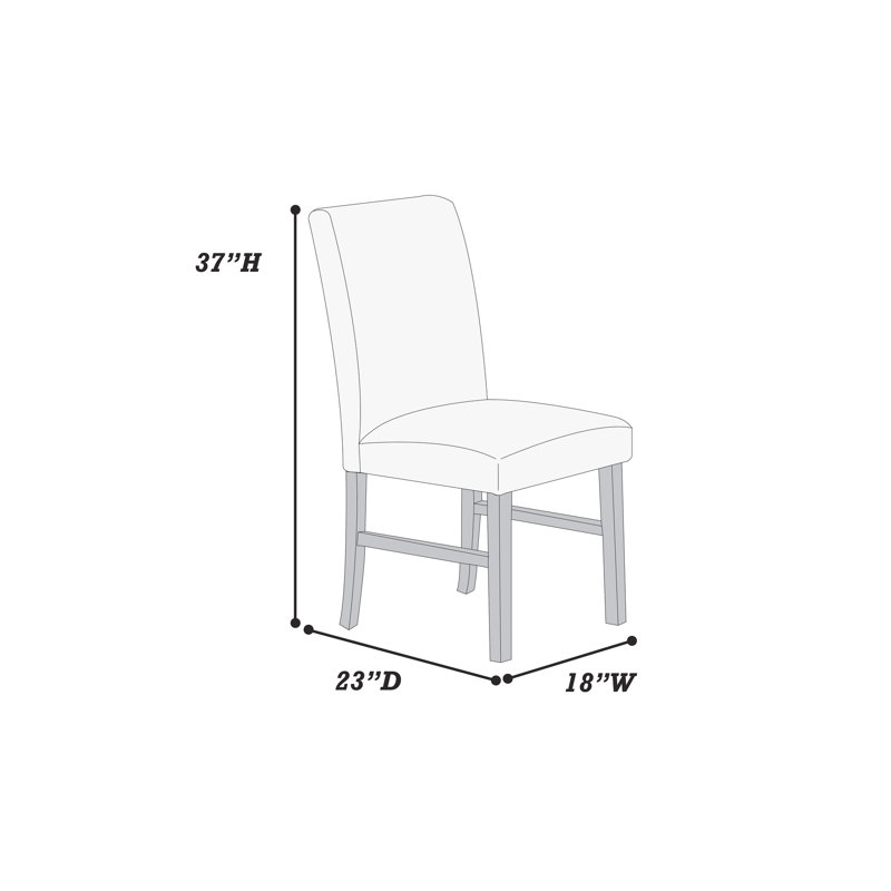Chaises de salle à manger rembourrées modernes en velours côtelé 2pc, Brouillard