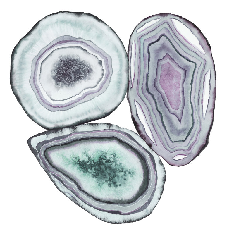 Geode Gems I - Wrapped Canvas Print, 30cm H x 30cm W