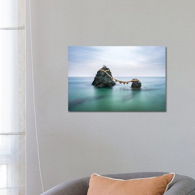 Sacred Meoto Iwa Rocks, Mie Prefecture, Japan by Jan Becke - Wrapped Canvas Print