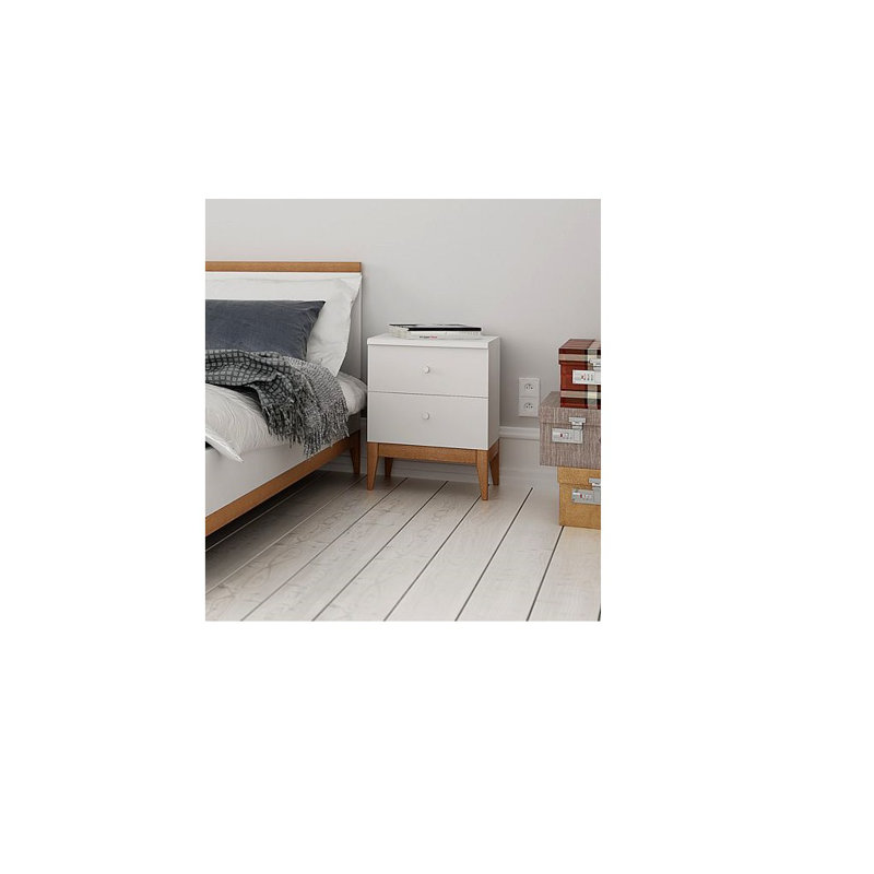 Alyssa 40 cm W Solid Wood Bedside Table