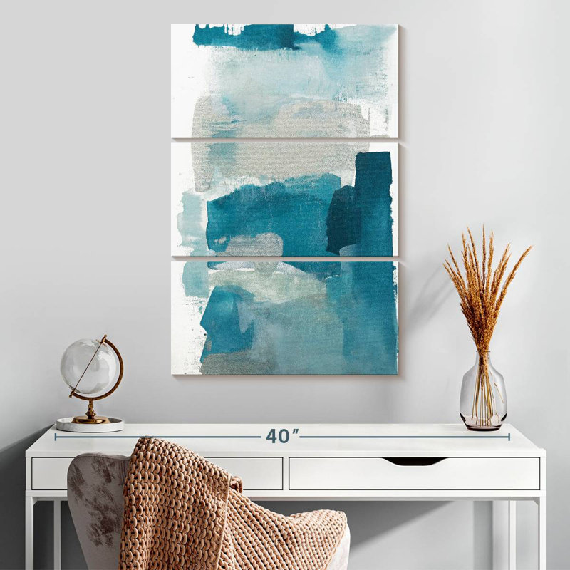 Verre de mer turquoise II, H 32 po x l 20 po
