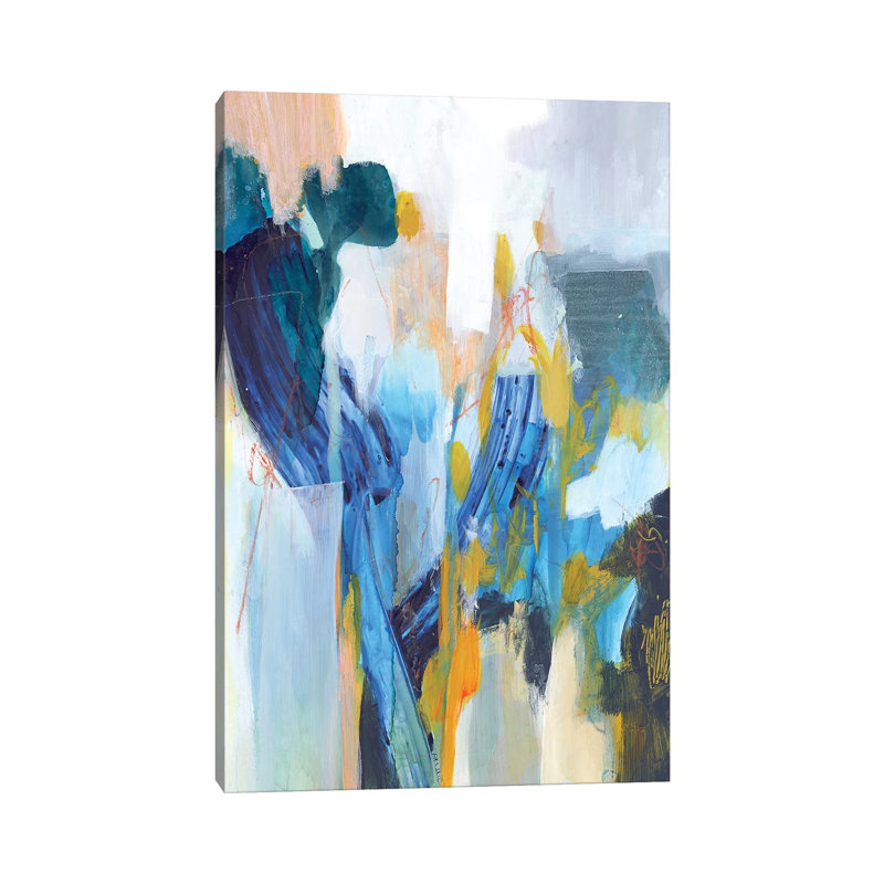 «Elsewhere I» par Victoria Borges - peinture sur toile tendue, H 26 po x l 18 po x 1,5 po