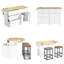 Ensemble d'îlot de cuisine 3 pièces avec 2 tabourets, table de cuisine à abattants avec prise de courant et armoire de rangement 3 pièces-2040879412