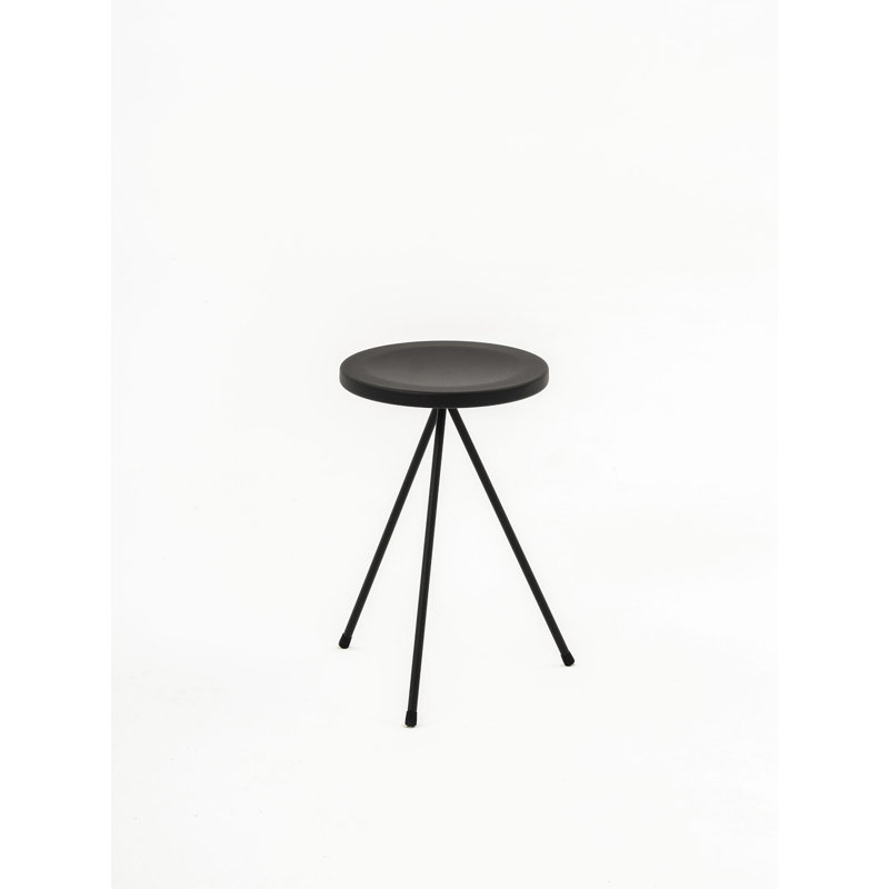 Anakie Powder Coated Steel Outdoor Stool, Black