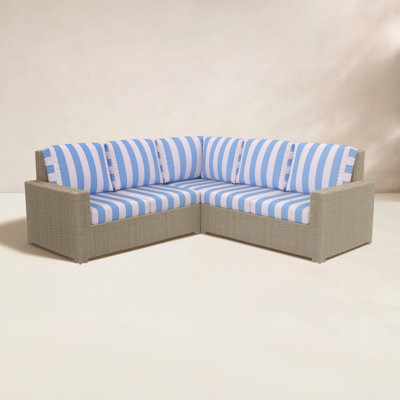 Henri Outdoor Patio Sectional With Sunbrella Cushions