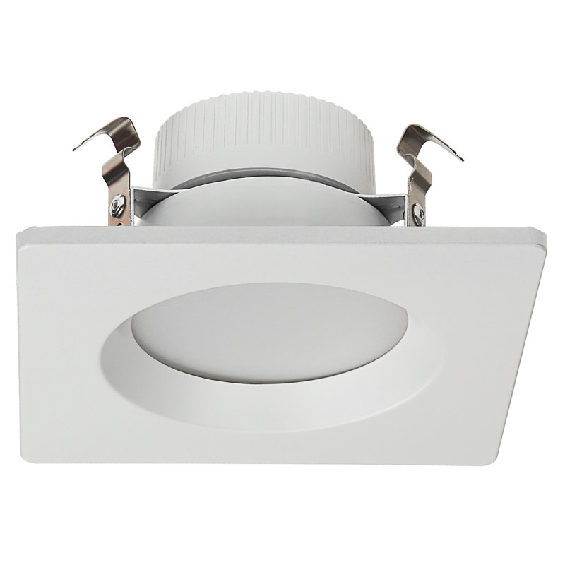 Bague de finition interchangeable de 10 cm (4 po), pour luminaire encastré Torchstar, carrée, blanche, Blanc, Carrée