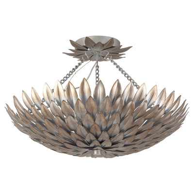 Posie 20-in Aged Silver Semi-Flush Mount