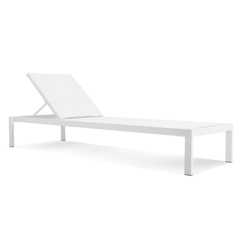 Skiff Outdoor Sun Lounger Single Chaise, White
