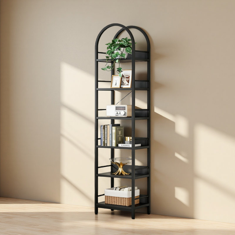 Étagère polyvalente, bibliothèque compacte, bibliothèque d'angle arquée