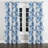 Beach Curtains for bedroom - Blue Coastal Toile Velvet Grommet Curtain - 1 Panel-661440778-661440777