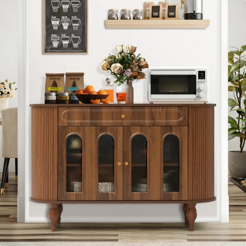 Buffet multifonctionnel de style rétro, Brun