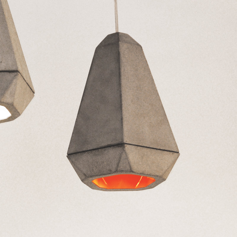 Luminaire suspendu géométrique 1 lumière Portland, H 10,2 po x l 7,5 po x P 7,5 po, Rouge