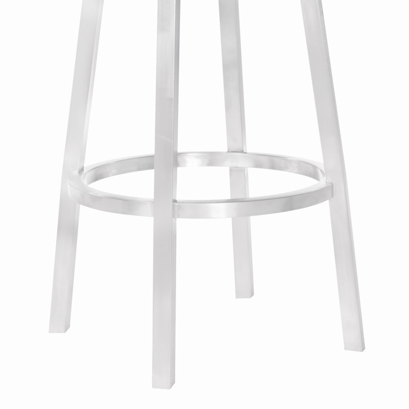 Tabouret de bar à hauteur de comptoir ou de bar pivotant avec repose-pieds Nakagawa, Gris, Argent