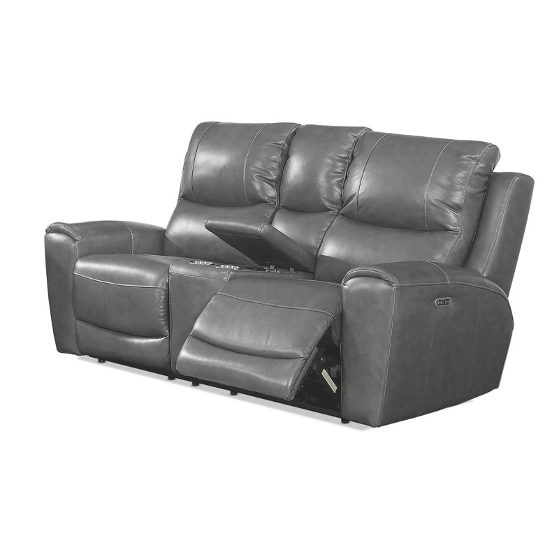 Causeuse inclinable en cuir Kittitas, Gris
