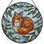 Panneau de vitrail Fox Winter, H 12 po-1853297089
