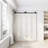 Jubest Matte Black Steel Bi-folding Double Barn Door Hardware Kit (Doors Not Included)