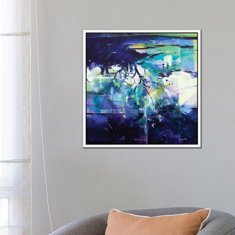Reflections In The Field After The Rain by Doug Eaton - Painting on Canvas, 66.04 cm H x 66.04 cm W, White Framed