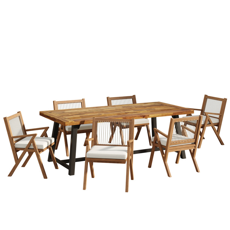 Ensemble de salle à manger avec coussins 7 pièces Jolie