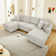 122" Corduroy Suqare Arm Sectional Sleeper Sofa U Shaped Sectional Sofa with Pull Out Sleeper Bed and Double Storage Chaise