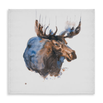 Abstract Blue Moose Tablecloth - Rustic Animal Decor Indoor/Outdoor