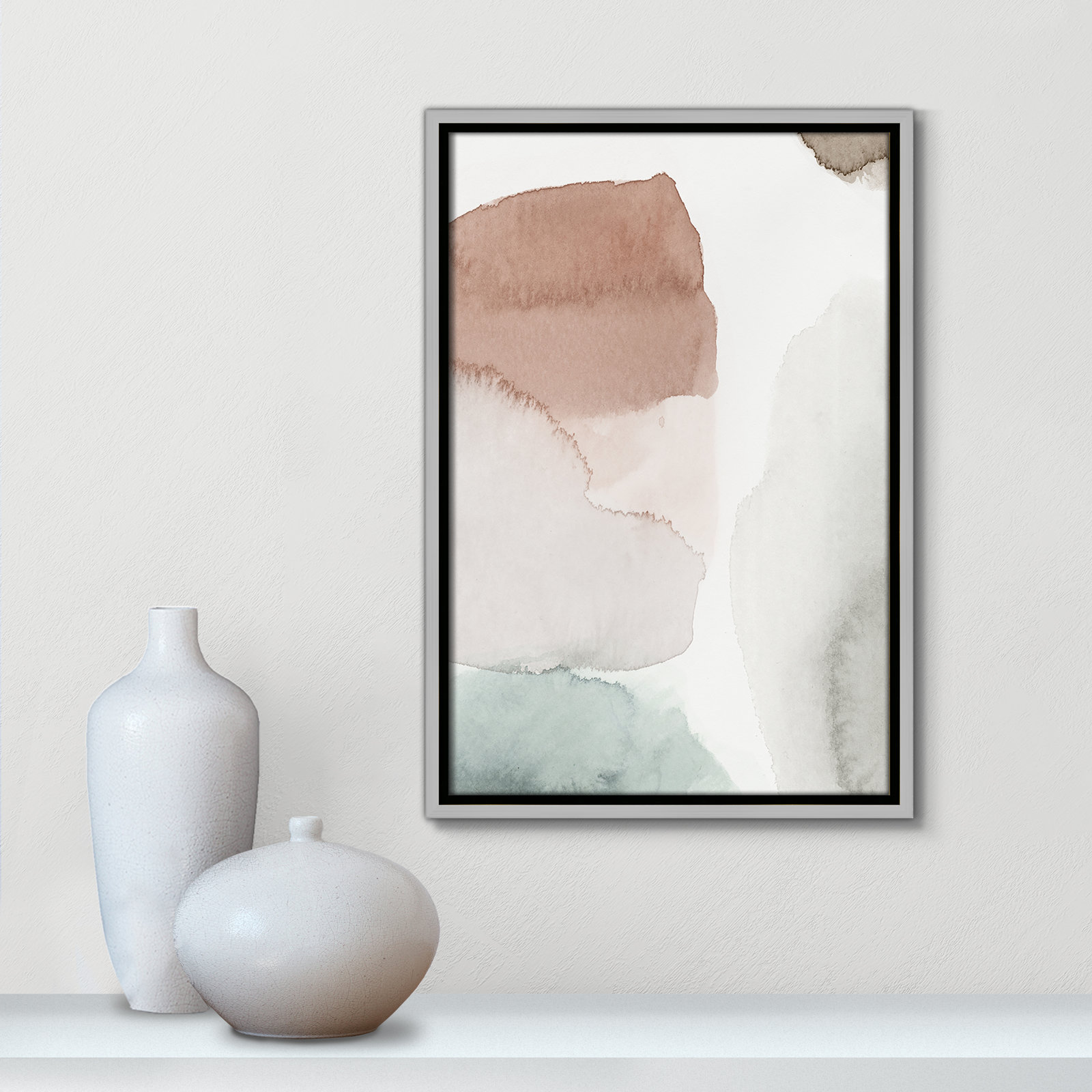 Weslyn "Hopeful II" Painting, 19.5" H x 13.5" W x 2" D, Silver Framed