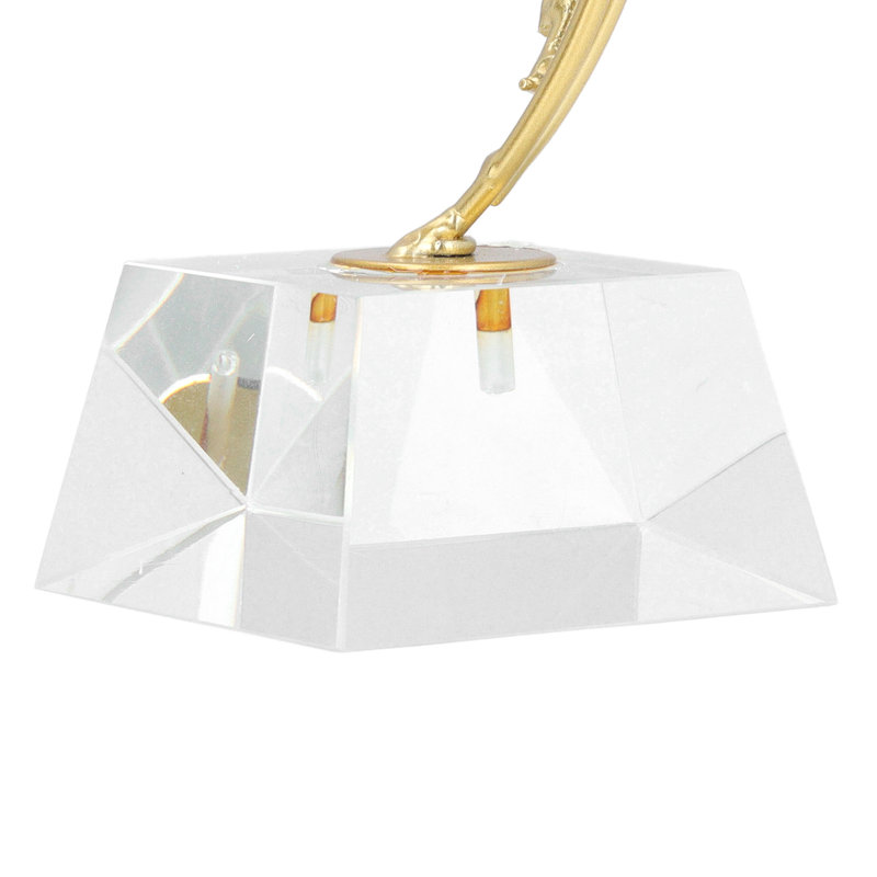Statue décorative abstraite en métal avec base de luxe pour art moderne, White