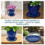 Ensemble de 2 pots à fleurs ronds en céramique émaillée - Convient à des jardinières de 9 po - Bleu-897659737-897659750