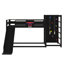 Lit mezzanine / lit superposé multifonctionnel en métal avec glissière, cerceau, anneaux et tablettes