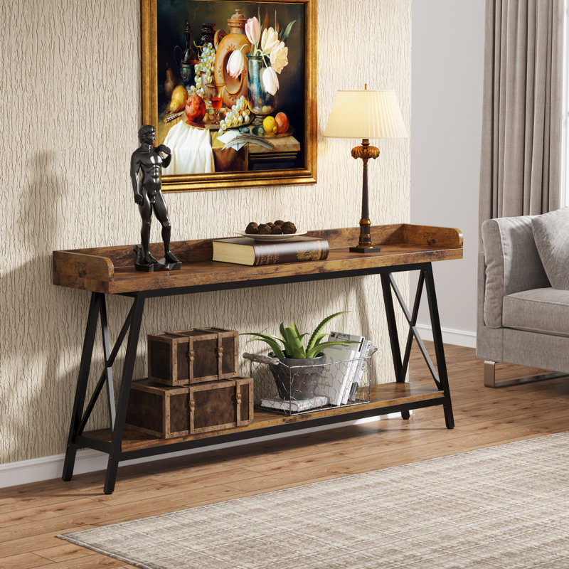 Niami 70.87'' Console Table, Brown, Black
