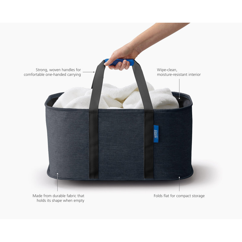 Hold-All Collapsible Laundry Basket, Black
