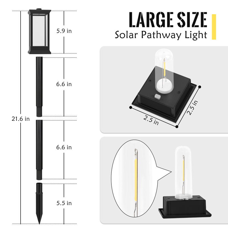 Matte Black Solar Powered Integrated LED Pathway Light Kit