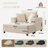Corduroy Upholstered Sofa Lounge Chair with Removable Storage Ottoman and Pillows-30323370-30853405